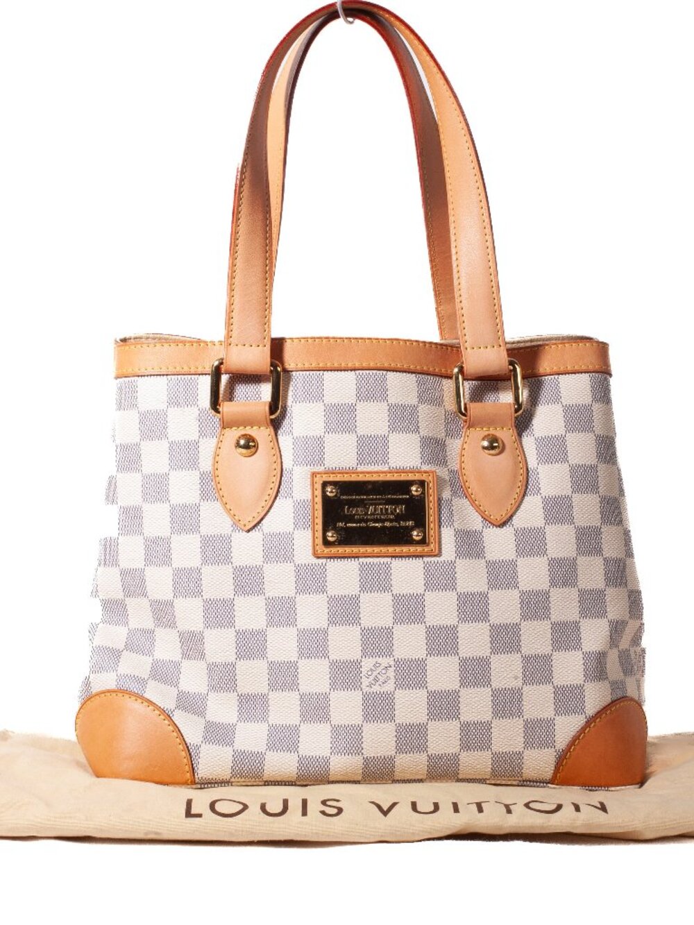 Authentic Louis Vuitton Damier Azur Hampstead MM Handbag